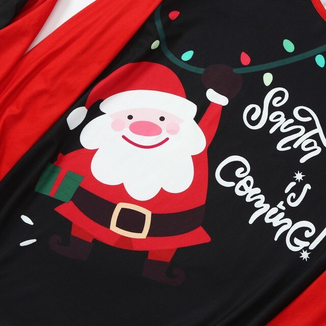Stroje rodzinne Boże Narodzenie - zestaw piżam Santa Claus z długimi rękawami i spodniami Navidad - Wianko - 7