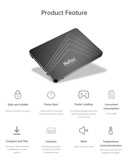 Netac Dysk SSD 240 GB 2.5 SATAIII 1 TB - 120 GB - 128 GB - 256 GB - 480 GB - 512 GB - 960 GB - Wewnętrzny HDD SSD dla PC - Wianko - 4