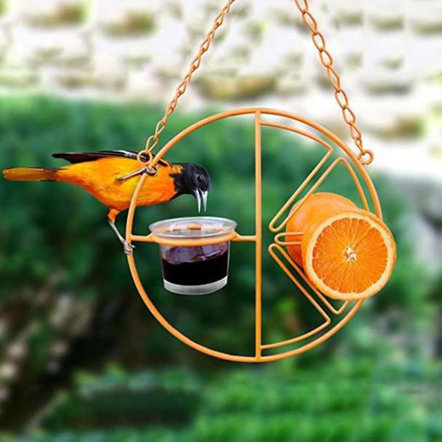 Karmnik dla ptaków - okrągły, wygodny wieszak z poidełkiem i kubkiem do picia - Wianko - 1