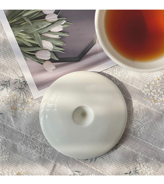 Kubek ceramiczny Skandynawski Styl Minimalistyczny, biały, zestaw z filiżanką i spodkiem, wysokiej jakości porcelanowy, geometryczny design - Wianko - 4