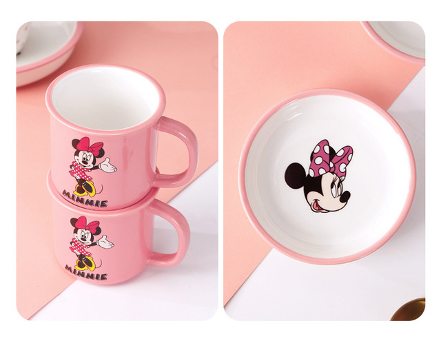 Naczynia ceramiczne z kreskówkowym motywem Minnie Mouse - zestaw obiadowy, talerze, naczynia i salaterka - Wianko - 7