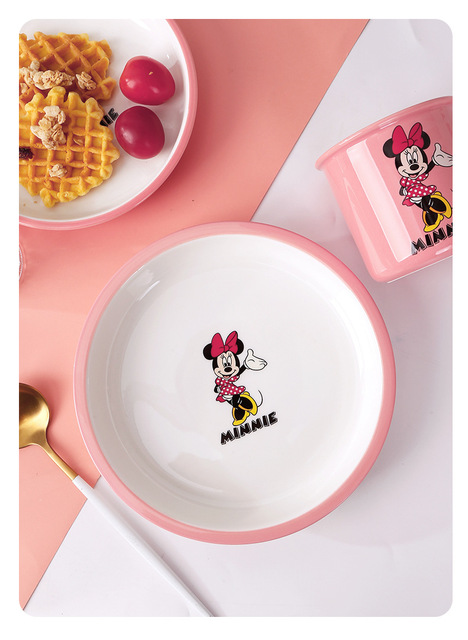 Naczynia ceramiczne z kreskówkowym motywem Minnie Mouse - zestaw obiadowy, talerze, naczynia i salaterka - Wianko - 8