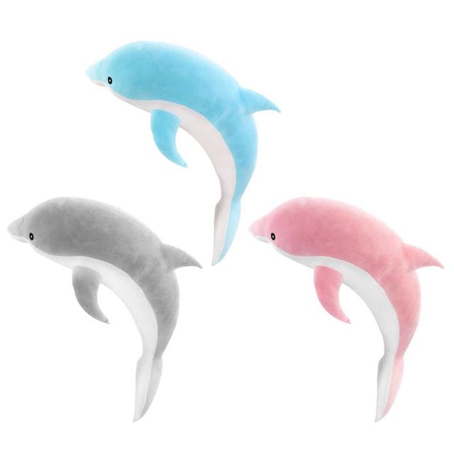 Pluszowy delfin Kawaii, 30-100cm, miękki, nadziewany PP bawełną, idealny na poduszkę, dziewczęcy prezent - Wianko - 1