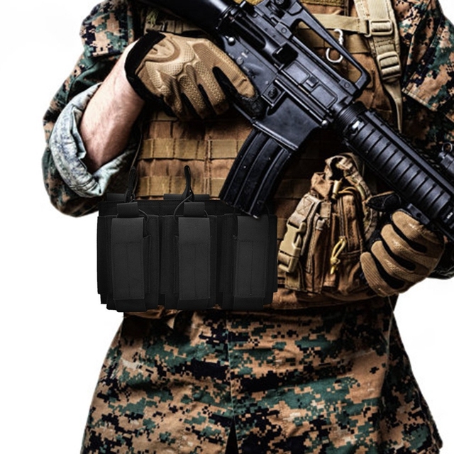 Etui na magazynki karabinowe i pistoletowe - Tactical Molle Nylon - podwójne/potrójne 9mm 5.56mm - M4 M16 AK AR G2C Glock M9 - Kabura na magazynki - Wianko - 1