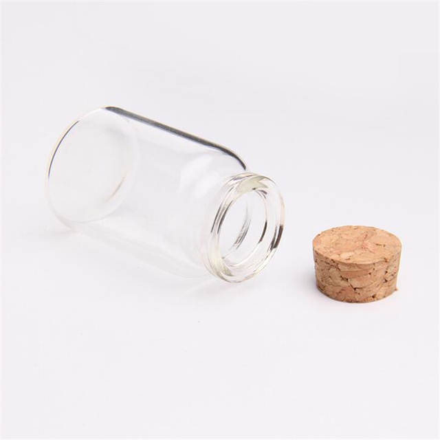 Małe szklane butelki z przezroczystym korkiem, 30x5 mm, pojemność 20ml - Wianko - 3