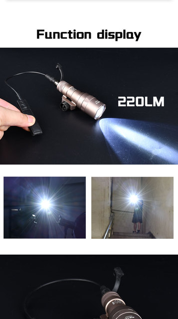 Tactical LED Scout Light for 20mm Picatinny Rail - WADSN M600C M600U M300C M300A M600B Mini Hunting Weapon Light - Wianko - 5