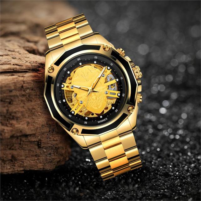 Nowy zegarek męski Forsining 2019 ze szkieletem i szafirowym kryształem, wodoodporny reloj hombre - Wianko - 2