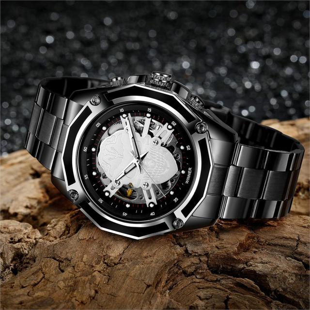 Nowy zegarek męski Forsining 2019 ze szkieletem i szafirowym kryształem, wodoodporny reloj hombre - Wianko - 7