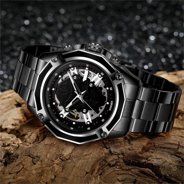 Nowy zegarek męski Forsining 2019 ze szkieletem i szafirowym kryształem, wodoodporny reloj hombre - Wianko - 5
