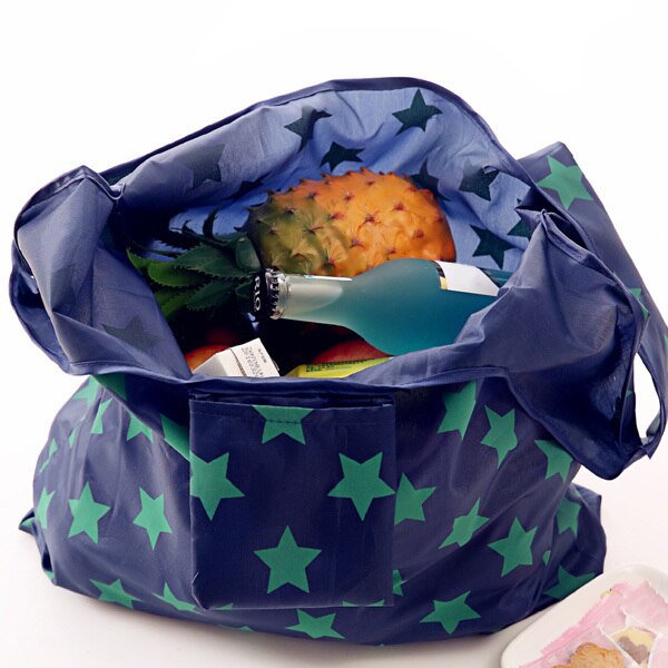 Składana torba kwadratowa na zakupy wielokrotnego użytku z uchwytem na ramię - Cute Lady - Wianko - 6