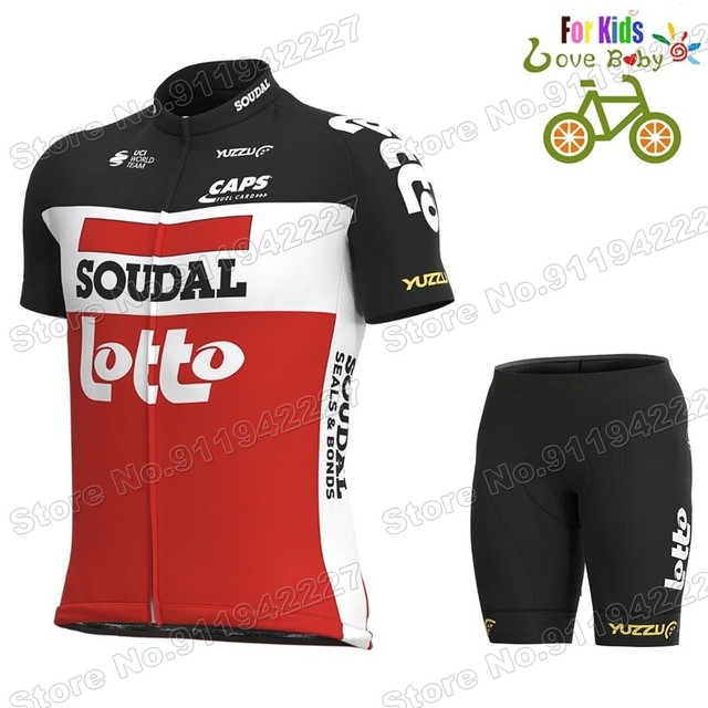 2021 Zestaw koszulek Lotto Soudal dla dzieci - letnie odzież rowerowa, chłopiec dziewczyna, koszule garnitur szosowy, Ropa Ciclismo Maillot - Wianko - 1