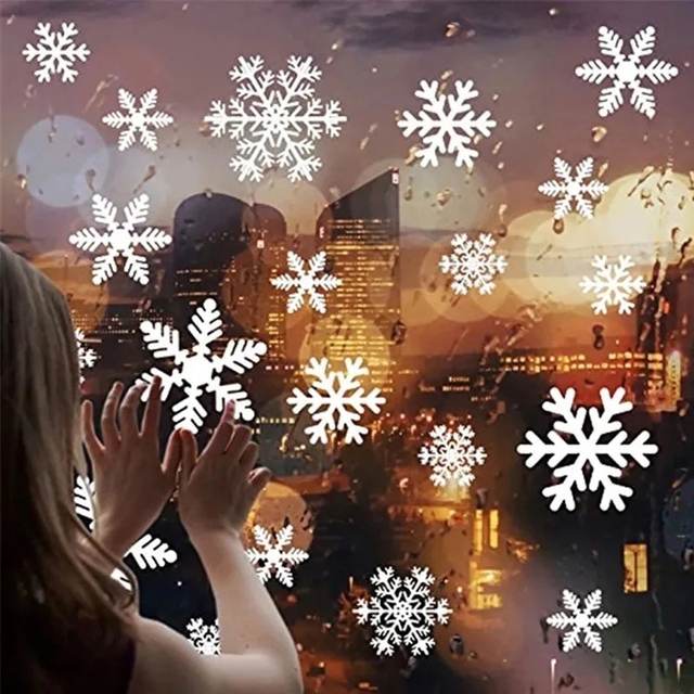 Dekoracyjne naklejki na okna ze świętym Mikołajem i łosiem Navidad - ozdoby ścienne na Nowy Rok - Wianko - 4