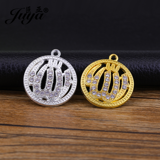 Tworzenie biżuterii religijnej - zestaw srebrno-złotych charmsów Allah z dżetami Cz dla muzułmańskich wisiorków DIY - Wianko - 9
