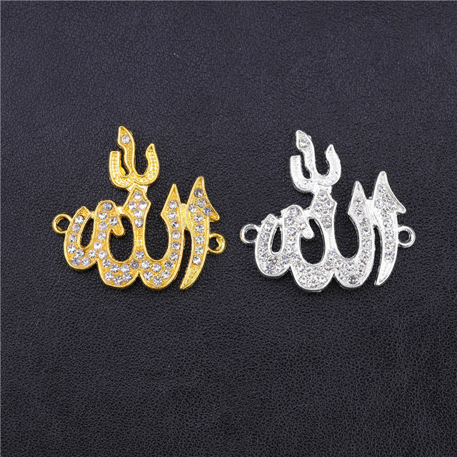 Tworzenie biżuterii religijnej - zestaw srebrno-złotych charmsów Allah z dżetami Cz dla muzułmańskich wisiorków DIY - Wianko - 12
