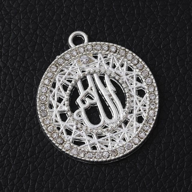 Tworzenie biżuterii religijnej - zestaw srebrno-złotych charmsów Allah z dżetami Cz dla muzułmańskich wisiorków DIY - Wianko - 2