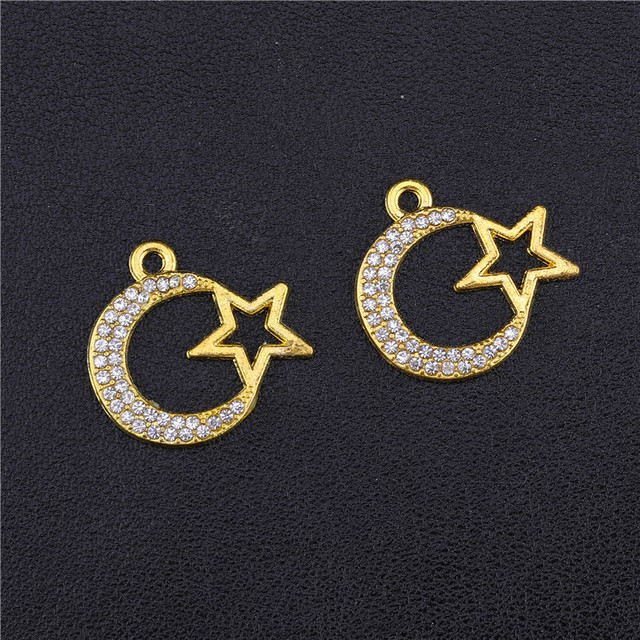 Tworzenie biżuterii religijnej - zestaw srebrno-złotych charmsów Allah z dżetami Cz dla muzułmańskich wisiorków DIY - Wianko - 7