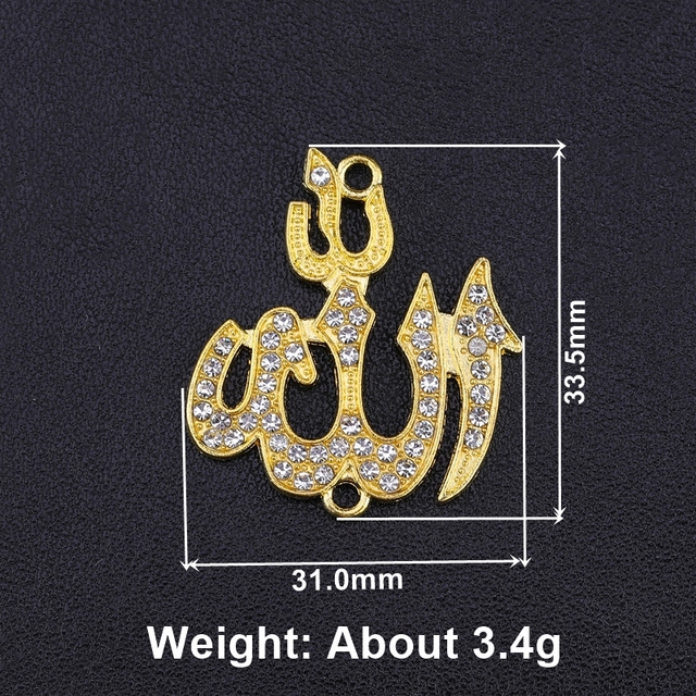 Tworzenie biżuterii religijnej - zestaw srebrno-złotych charmsów Allah z dżetami Cz dla muzułmańskich wisiorków DIY - Wianko - 15