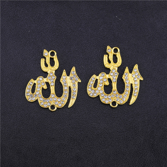 Tworzenie biżuterii religijnej - zestaw srebrno-złotych charmsów Allah z dżetami Cz dla muzułmańskich wisiorków DIY - Wianko - 14