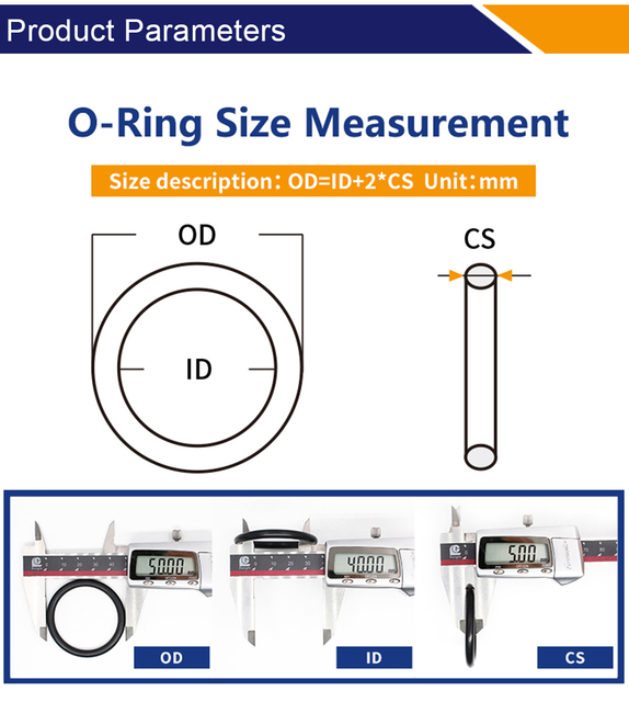 Czarny pierścień uszczelka gumowy z gumy nitrylowej do zegarka - 10 sztuk/partia, grubość 0.7mm, OD 2/3/3.2/3.7*0.7mm - Wianko - 5