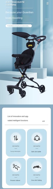 Wózek dwukierunkowy Sneak Eva, składany, wysoki krajobraz, dla dzieci od 1 do 5 lat - Wianko - 1