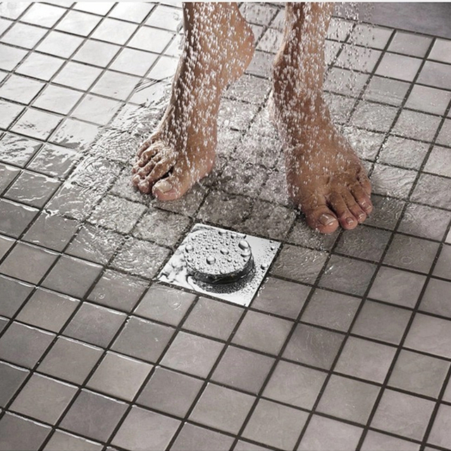Odpływ do podłogi łazienki - kwadratowy mosiężny odpływ z osłoną, korona prysznicowa, spust do wanny i akcesoria prysznicowe - Wianko - 6