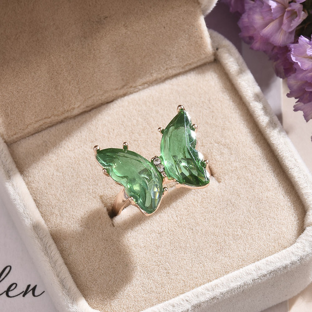 Pierścień damska biżuteria ślubna w nowym stylu Motyw motyla 2021 - Wianko - 6