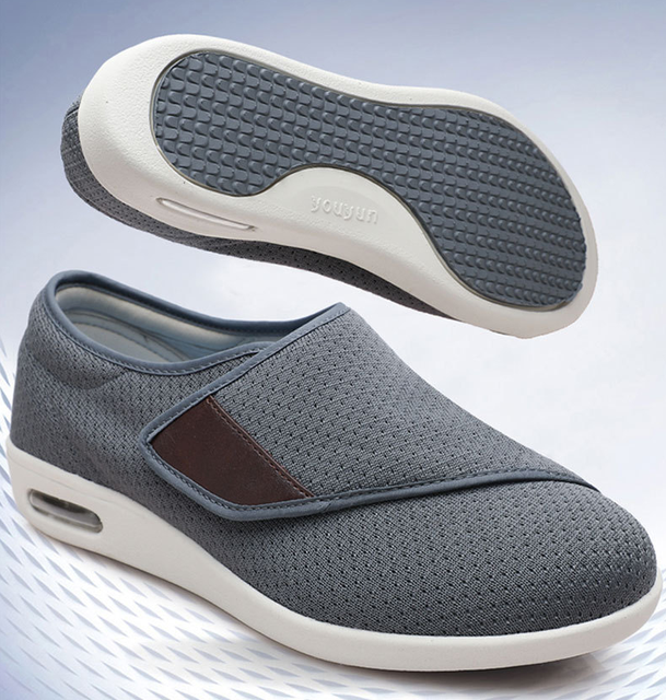Regulowane męskie buty na spuchnięte stopy - wygodne obuwie nieformalne - Wianko - 2