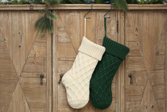 Skarpety świąteczne z worem na cukierki - 37cm - wełna - wisiorek prezentu - dekoracje - Wianko - 15