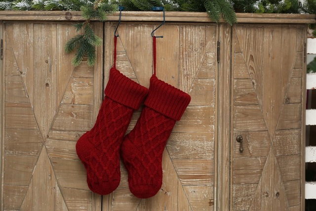 Skarpety świąteczne z worem na cukierki - 37cm - wełna - wisiorek prezentu - dekoracje - Wianko - 20