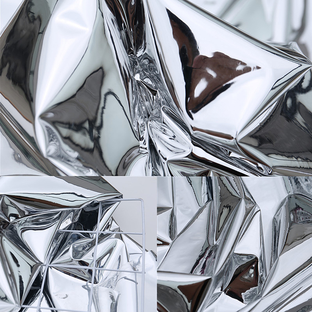 Chzimade 50x137cm srebrne lustro odblaskowe, wodoodporne dwustronne ubranie z tkaniny TPU - Wianko - 1