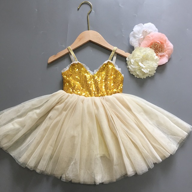 Sukienka dla dziewczynki z cekinami, złota, elegancka, bez rękawów - Wianko - 19