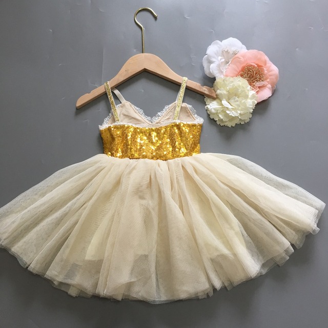 Sukienka dla dziewczynki z cekinami, złota, elegancka, bez rękawów - Wianko - 21