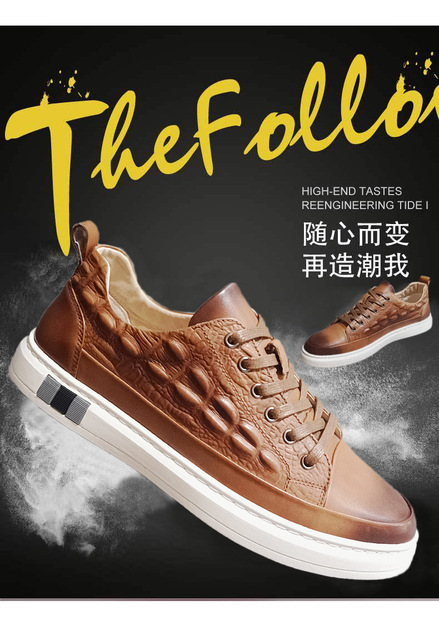 Męskie nieformalne buty 2021 - wysoka marka jakości, wykonane z 100% prawdziwej skóry, sznurowane, vintage wzór krokodyla, trend mężczyźni skórzane obuwie - Wianko - 3