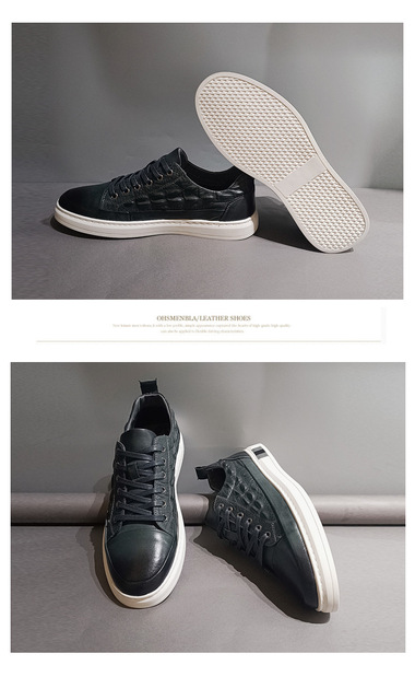 Męskie nieformalne buty 2021 - wysoka marka jakości, wykonane z 100% prawdziwej skóry, sznurowane, vintage wzór krokodyla, trend mężczyźni skórzane obuwie - Wianko - 6