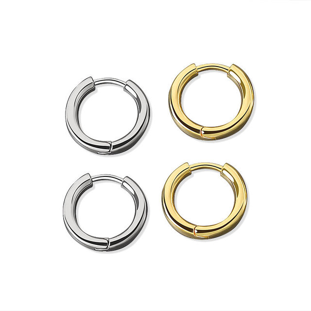 Kolczyki wiszące LIVVY srebrne, grube, małe, okrągłe, nowy trend 2021 dla kobiet - męska biżuteria kolczyki koło - Wianko - 6