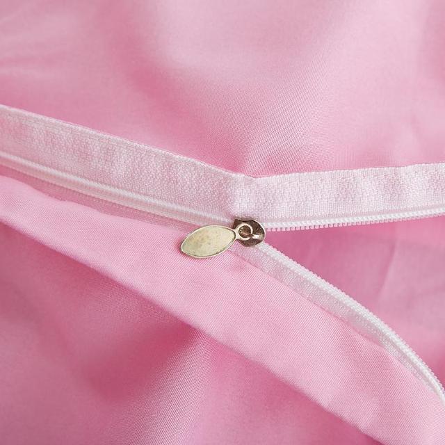 Zestaw pościeli z jednolitym różowym kolorem - kołdra, poszewka na poduszkę, płaski arkusz - dla dziewczynki, dorosłej kobiety - Wianko - 21