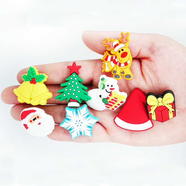 Uroki Bożego Narodzenia: Zestaw klamer do butów Snowman Xmas, drzewko świętego Mikołaja, charmsy dla Croc Jibz Sneakers - dziecięcy prezent - Wianko - 4