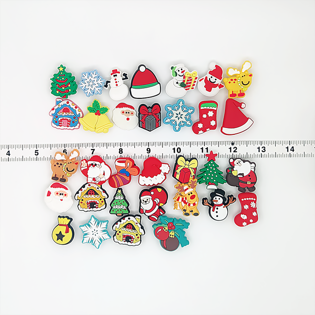 Uroki Bożego Narodzenia: Zestaw klamer do butów Snowman Xmas, drzewko świętego Mikołaja, charmsy dla Croc Jibz Sneakers - dziecięcy prezent - Wianko - 2