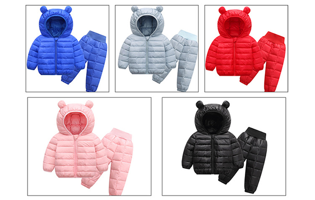 2021 Moda - Nowy Zestaw Dziecięcy 2 szt. Płaszcz + Spodnie Zimowe dla Małych Dziewczynek i Chłopców - Wianko - 17