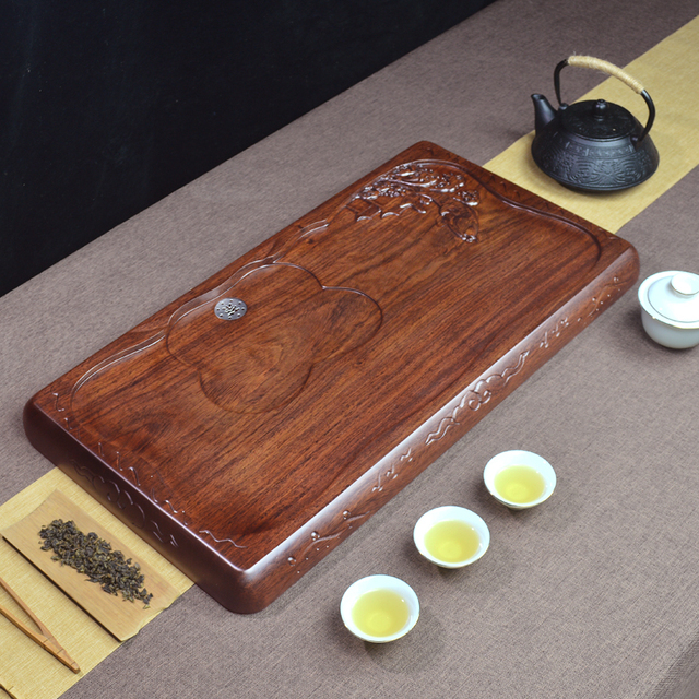 Misa z solidnego drewna do herbaty Kung Fu, prostokątna, duża - Wianko - 28