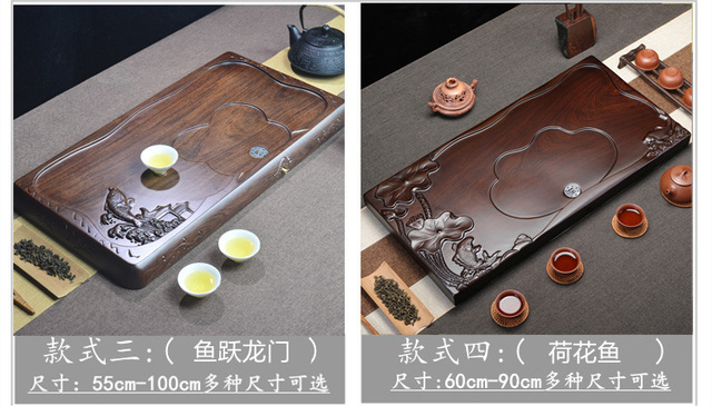 Misa z solidnego drewna do herbaty Kung Fu, prostokątna, duża - Wianko - 5