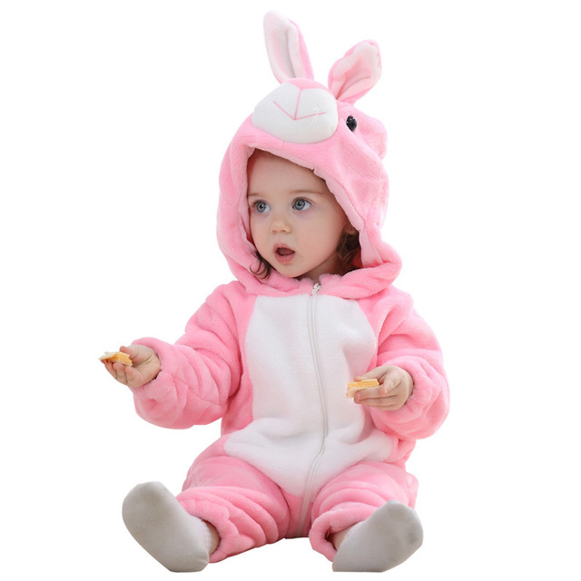Dziecięce piżamy zwierzaki z kreskówek - różowy królik - Wianko - 2