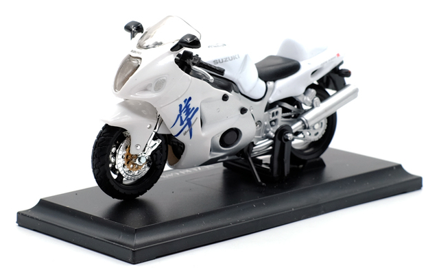 Model motocykla Suzuki GSX 1300R 1:18, wykonany z odlewu ze stopu, z funkcjonującym amortyzatorem - idealna zabawka kolekcjonerska dla dzieci - Wianko - 5
