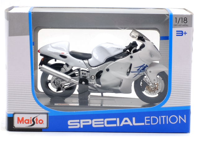 Model motocykla Suzuki GSX 1300R 1:18, wykonany z odlewu ze stopu, z funkcjonującym amortyzatorem - idealna zabawka kolekcjonerska dla dzieci - Wianko - 7
