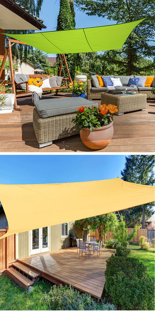 Wodoodporna tkanina zacieniająca prostokątna markiza Tarp do campingu - parasol przeciwsłoneczny na plażę, ogród, patio i basen, materiał 300D - Wianko - 2