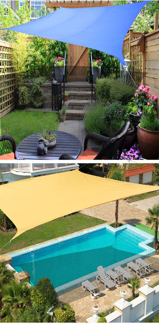 Wodoodporna tkanina zacieniająca prostokątna markiza Tarp do campingu - parasol przeciwsłoneczny na plażę, ogród, patio i basen, materiał 300D - Wianko - 3