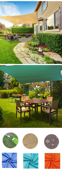 Wodoodporna tkanina zacieniająca prostokątna markiza Tarp do campingu - parasol przeciwsłoneczny na plażę, ogród, patio i basen, materiał 300D - Wianko - 6