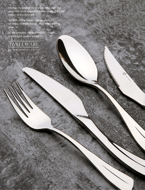 Zestaw 5 sztućców stalowych do jadalni - luksusowe, polerowane, w odcieniu srebrnym, idealne dla restauracji i kuchni zachodniej - Wianko - 5