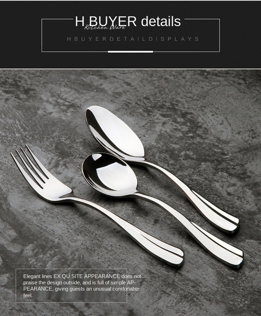 Zestaw 5 sztućców stalowych do jadalni - luksusowe, polerowane, w odcieniu srebrnym, idealne dla restauracji i kuchni zachodniej - Wianko - 6