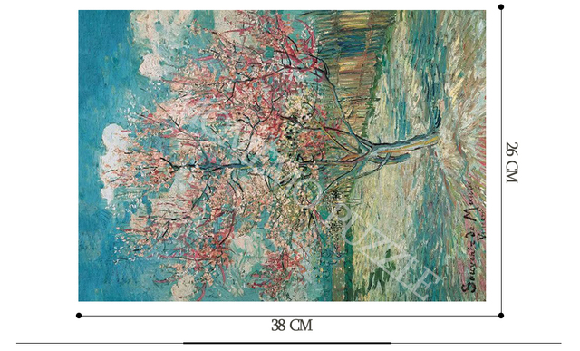Puzzle drewniane 1000 sztuk - różowa brzoskwinia drzewo w Blossom Van Gogh obrazy - zabawki edukacyjne dla dorosłych i dzieci - Wianko - 5